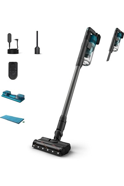 Philips ELVT LED Aydınlatmalı Kablosuz Dikey Süpürge, Güçlü Emiş, Turbo Başlık, 64 Dakika Kullanım Süresi ve El Süpürgesi Dönüşümüyle Günlük Temizlik Için Ideal Çözüm