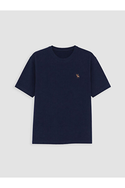 LC Waikiki Rmz Gi̇yi̇m Farkiyla Zero Roba Collar Embroidered Men's T-Shirt