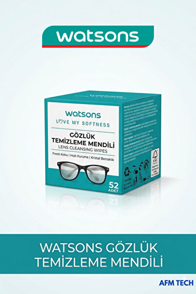 Watsons AFM Tech Gözlük Temizleme Mendili 52 Adet /Cam Ekran Telefon Bilgisay...