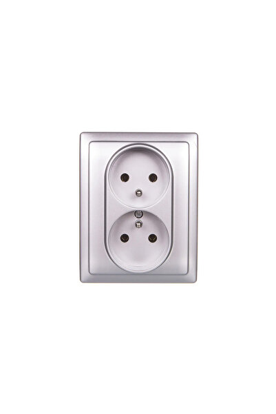 Kos Priză dublă Vena z/u 16A aluminiu (514036)