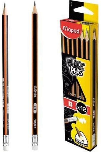 Maped Creion cu radieră Blackpeps B (12buc)