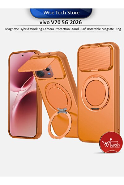Wtech vivo V70 5G 2026 Magnetic Hybrid Working Camera Protection Stand 360° R...