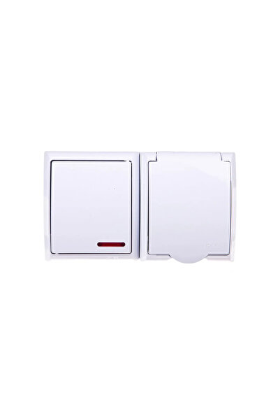 OSPEL Cuplaj simplu+soclu Wave ermetic IP44 alb (ZH-L1SG/00/W)