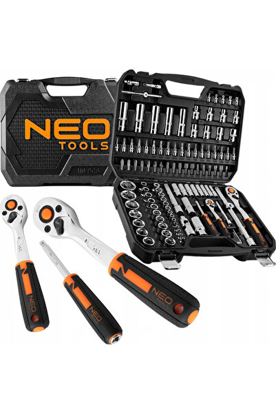 NEO Set 110 chei, Tools, Otel, 1/4", 1/2", Argintiu