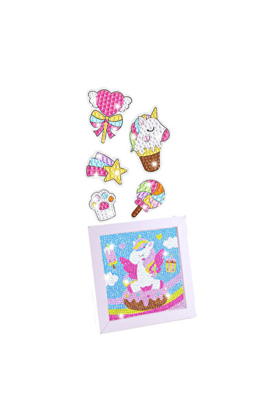 LeanToys Set creativ: Brelocuri mozaic cu diamante, unicorni colorați