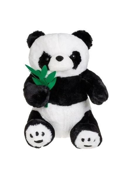 OEM Panda de pluș așezat cu frunze de bambus 35 cm