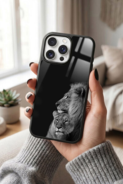Snacase Apple iPhone 14 Pro Uyumlu Aslan Portresi Tasarımlı Parlak Premium Kılıf