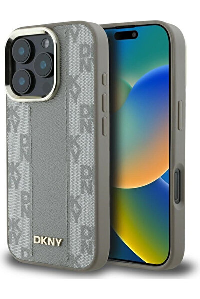 Dkny Καρό Σχέδιο Πίσω Κάλυμμα Πλαστικό / Σιλικόνη Μπεζ (iPhone 16 Pro)