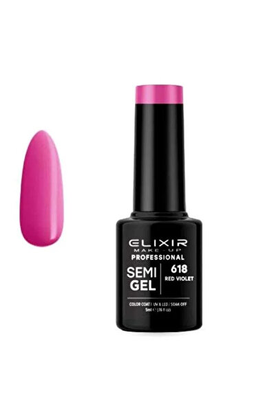 Elixir Επαγγελματικό Ημι-τζελ Μόνιμο Βερνίκι Νυχιών 618 Έντονο Κόκκινο Βιολετ...
