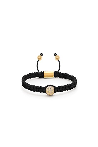 Dual Stax Brățară unisex din macrame negru, lucrată manual