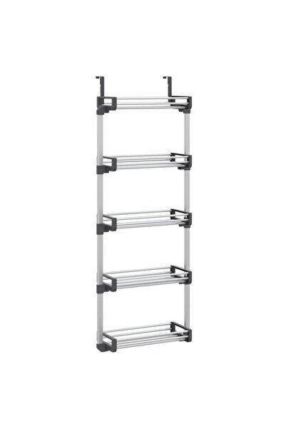 vidaxl Organizator de ușă cu 5 rafturi 52 x 20 x 135 cm aluminiu