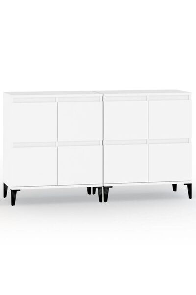 vidaxl Dulapuri, 2 buc., albe, 60 x 35 x 70 cm, lemn prelucrat
