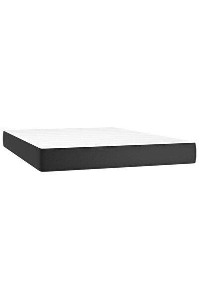 vidaxl Saltea cu arcuri buzunar, fermitate medie, negru, 140x200x20 cm, piele...