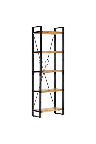 vidaxl Bibliotecă cu 5 rafturi, 60 x 30 x 180 cm, lemn masiv de mango