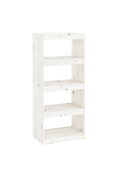vidaxl Bibliotecă/Separator cameră alb 60x30x135,5 cm lemn masiv pin