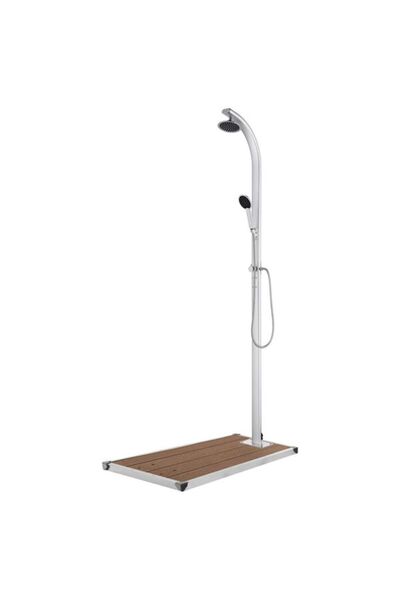 vidaxl Duș de grădină cu bază maro, 220 cm, aluminiu