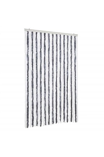 vidaxl Perdea anti-insecte, gri și alb, 118 x 220 cm, șenilă