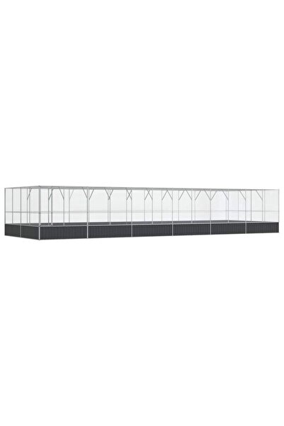 vidaxl Volieră pentru păsări cu extensie, argintie, 1246 x 414 x 212 cm, oțel