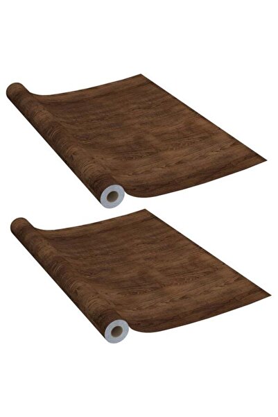 vidaxl Folii autoadezive pentru uși, 2 buc., stejar închis, 210 x 90 cm, PVC