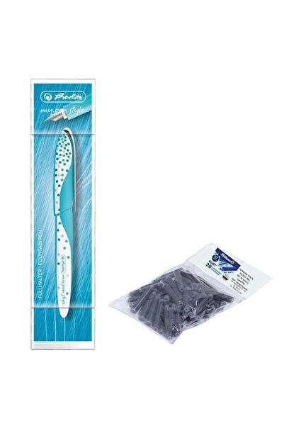 Herlitz Set stilou My.Pen Style, Frozen Glam cu 20 de cartușe de cerneală Pel...