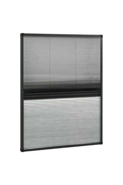 vidaxl Plasă anti-insecte pentru ferestre, 80 x 100 cm, aluminiu, cu parasolar