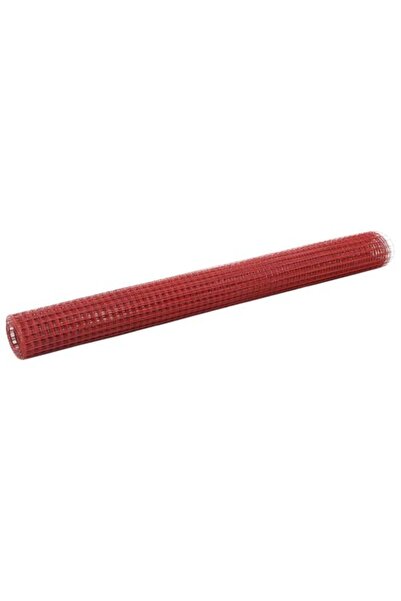 vidaxl Plasă de gard pentru găini, roșie, 10 x 1.5 m, oțel placat cu PVC