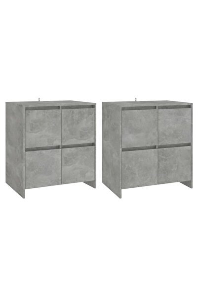 vidaxl Comode, 2 bucăți, gri beton, 70 x 41 x 75 cm, lemn prelucrat