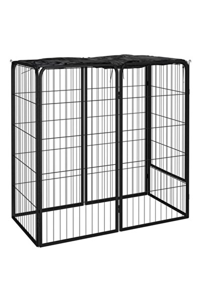 vidaxl Țarc pentru câini cu 6 panouri, negru, 50 x 100 cm, oțel