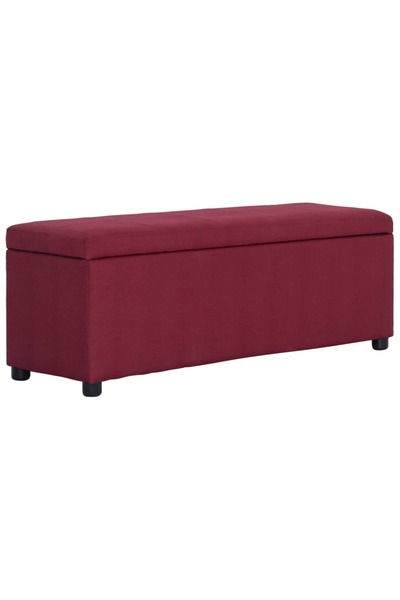 vidaxl Banchetă cu zonă de depozitare, roșu vin, 116cm, poliester