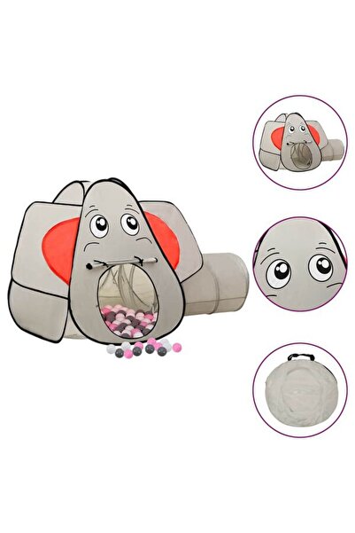 vidaxl Cort de joacă elefant pentru copii, 250 de bile, gri, 174 x 86 x 101 cm