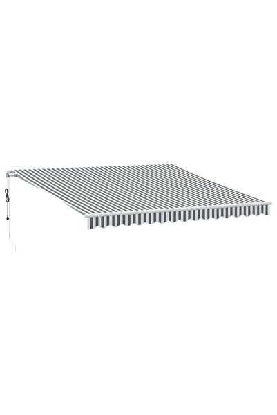 vidaxl Copertină retractabilă automată cu LED, Antracit/Alb, 400 x 350 cm