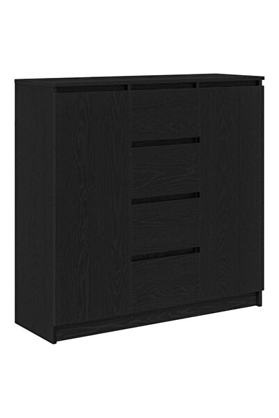 vidaxl Comodă cu sertare Stejar negru 100,5 x 35 x 98,5 cm Lemn prelucrat