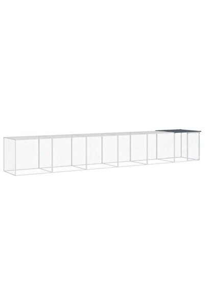 vidaxl Coteț de găini cu acoperiș, antracit, 603 x 98 x 90 cm, oțel galvanizat