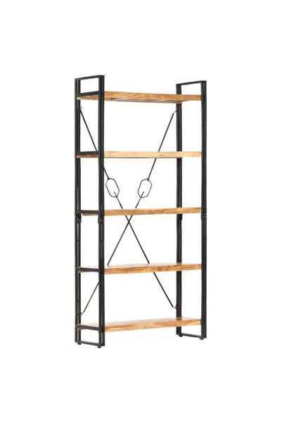 vidaxl Bibliotecă cu 5 rafturi, 90 x 30 x 180 cm, lemn masiv de salcâm