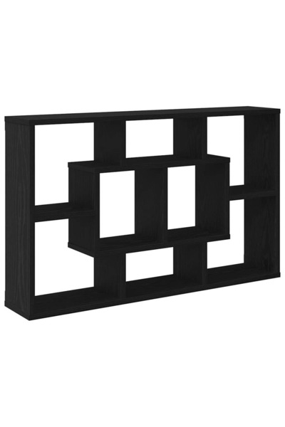 vidaxl Raft de perete Stejar Negru 85 x 16 x 52,5 cm Lemn compozit