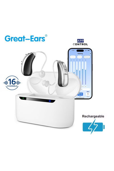 GreatEars Great-ears G22 Ψηφιακά Ακουστικά Βαρηκοΐας 16 Κανάλια BTE RIC Επανα...