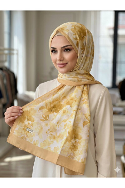 REMOMODA French Silk Shawl with Floral Pattern, High Quality, Soft and Supple.