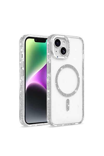 Gpack İphone 13 Kılıf Tera Taşlı Magsafe Kablosuz Şarj Özellikli