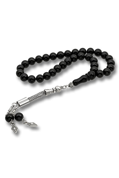 Gumush 8 mm Russian Rosary with Metal Tassels