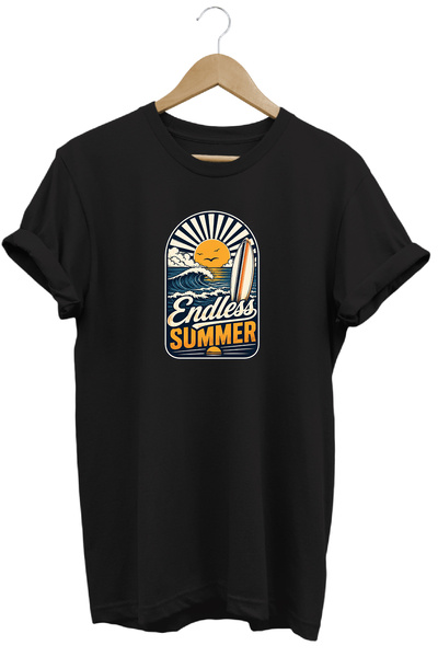 remonz تي شيرت Endless Summer للجنسين مطبوع عليه موجة ركوب الأمواج بتصميم صيف...