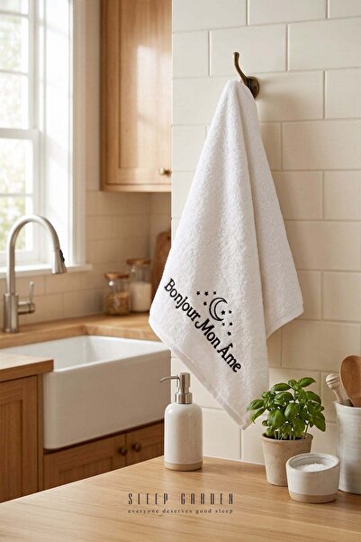 Sleep Garden 100% Cotton Embroidered Design Bonjour Mon Ame Written Pattern H...