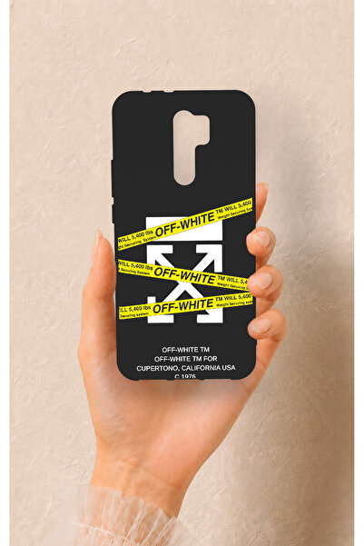 Vip Case Redmi 9 Uyumlu Off White Desenli Silikon Kılıf