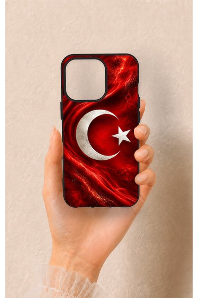 Vip Case حافظة سيليكون متوافقة مع هاتف iPhone 13 Pro بنمط العلم التركي