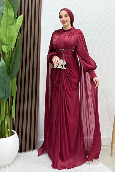 Lamia Giyim Tanya Yoryo Abiye Bordo