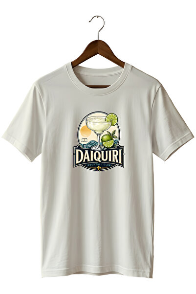 WİDİ Daiquiri Cocktail Club Unisex Cocktail Printed Regular Fit Crew Neck T-S...