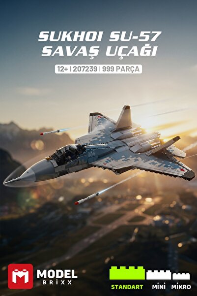 ModelBrixx Sukhoi Su-57 Fighter Jet Building Block Set 999 Pieces