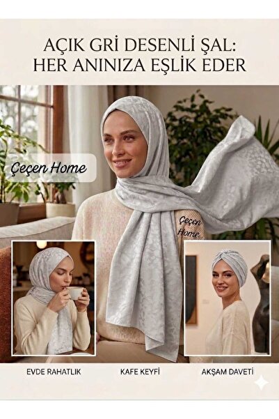 ÇEÇEN HOME (1 Piece) Modern Elegant Patterned Shawl, Breathable Synthetic Fab...
