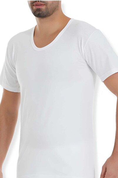 YILDIZ Single Jersey Crew Neck Men's Undershirt White 100% Cotton 3-Pack