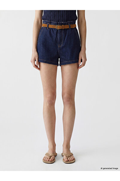 LC Waikiki High Waist Belted Women's Jean Shorts