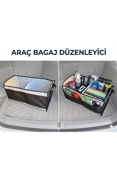 NOVA TEXTILE Araç İçi Bagaj Düzenleyici Organizer, Oto Bagaj Çantası, Oto Aks...